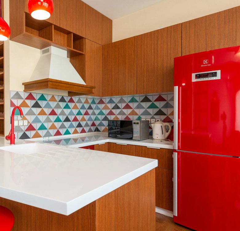 Refrigerator door seal inspection closeup