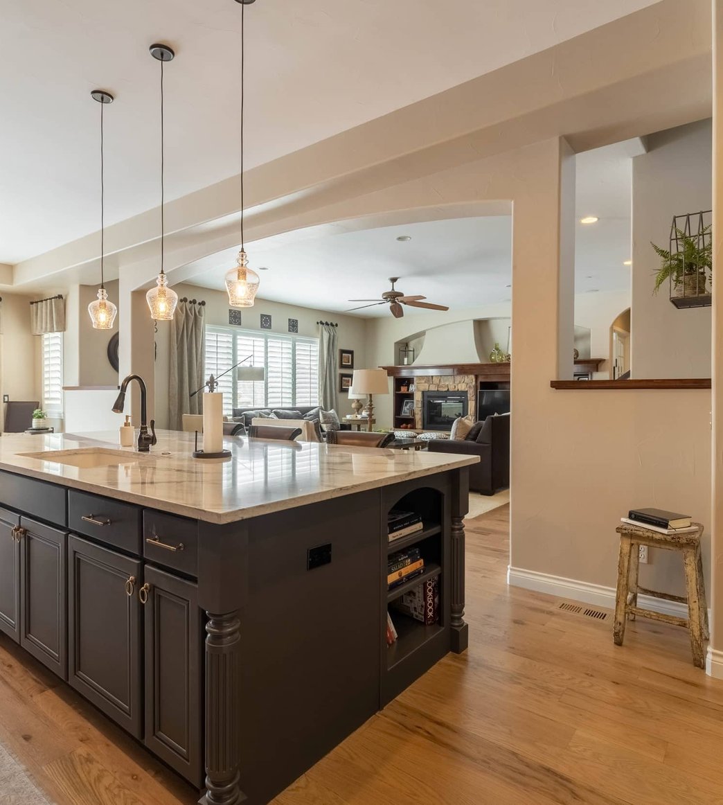 Modern kitchen with electric surface cooking area